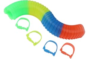 QUOXO Racing Track Accessory Tunnel Replacement Only, DIY Bend Flexible Race Track Toy Play Set Accessories for Boys (Mix Color 12pcs Rails)