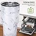 Aibrisk 30 oz Tumbler, Stainless Steel Vacuum Insulated Travel Mug Set with Slid Lid,2 Straws & Brush,Coffee Cup For Ice Drink & Hot Beverage (Marbling)