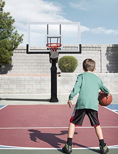 katop in-Ground Basketball Hoop,Adjustable Basketball Goal Hoop with 54" Glass Backboard System for Family Outdoor Basketball Court