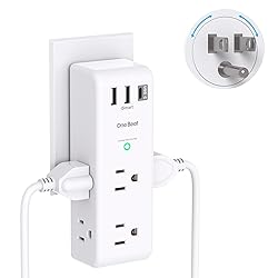 Surge Protector Outlet Extender with Rotating Plug