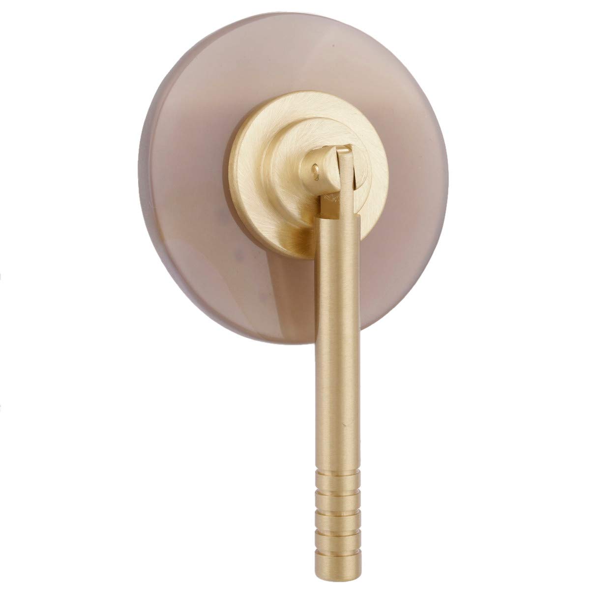 mookaitedecor Set of 2 Natural Agate Slice Crystal Stone Cabinet Drawer Knobs, Unique Round Long Pull Handle for Dresser Cupboard Wardrobe Door Decorative Modern Knob