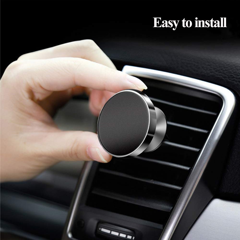 LucaSng Universal Magnetic Car Phone Holder, 2PCS Rotatable Car Phone Mounts for Dashboard and Air Conditioner Outlet (Gold)