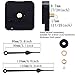Black 2 Hands Quartz Clock Movement DIY, 6/25 Inch Maximum Dial Thickness, 17/25 Inch Total Shaft Length