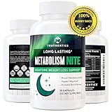 Metabolism Night Time Weight Loss Support | PM Fat Burner Energy Support | Promotes Muscle Repair Regulates Blood Sugar | Natural Stimulant Free Sleep Aid | Amino Acid Supplement | Women Men