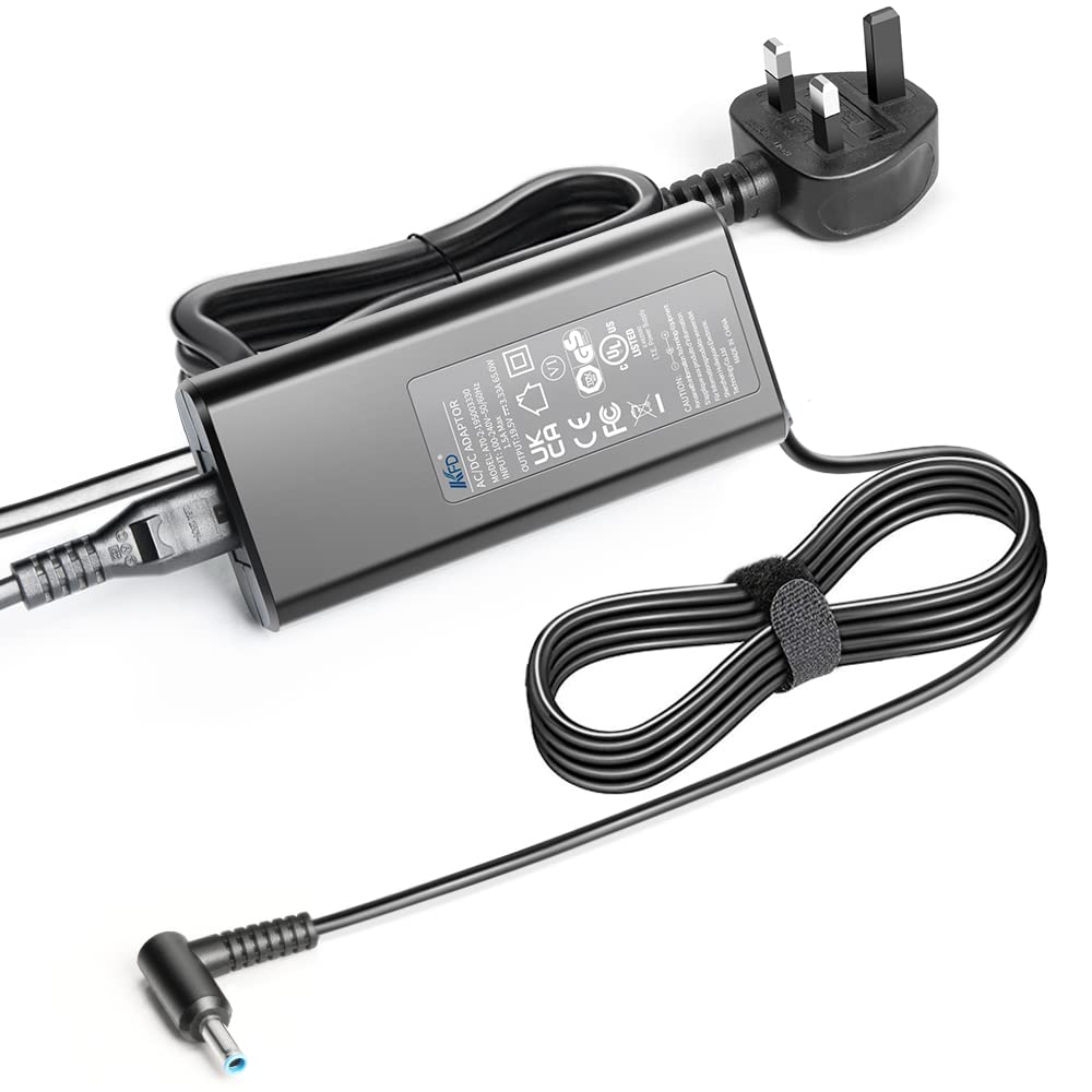 KFD 19.5V 3.33A 65W Power Supply Adapter for HP EliteBook x360 1030 G2 840 G3 G4 G5 255 250 G7 G8 Pavilion 15s-fq2015sa 15s-eq1048na Stream x360 Chromebook 11 Laptop Charger 709985-002
