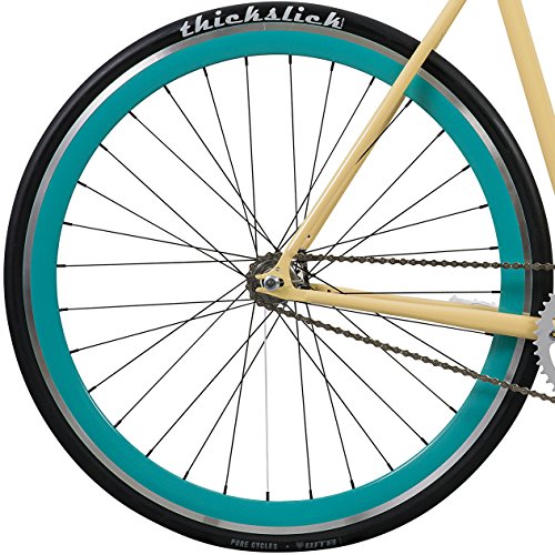 Pure Fix Original Fixed Gear Single Speed Bicycle, X-Ray Gloss Cream/Mint Green, 58cm/Large