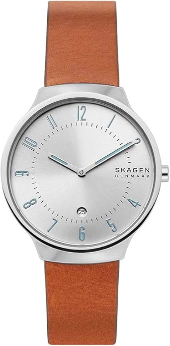 Skagen Reloj Analógico para Hombre de Cuarzo con Correa en Cuero SKW6522
