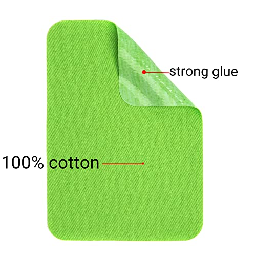 GYGYL 12Pcs 100% Cotton Iron-on Patches, Repair Patches for Clothing, Iron on for Inside Jeans and Clothing Repair (Grass Green )