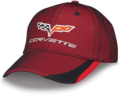Black & Red Pique Mesh C6 Corvette Cap