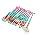 Loyalt Mermaid Makeup Brushes Set Chubby Fish Foundation Brush with Box 15pcs Soft Nylon Bristles Beauty Make Up Kits Face Blush Concealer Eye Lip Cosmetic Tools - Green Gradient