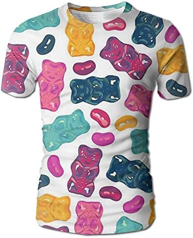 Gummy Bears Humor T Unisex Man's T-shirt Short Sleeve Tall Crewneck Collar For Youth Street Short-Sleeve