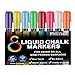 FBRYMK Liquid Chalk Markers Erasable - 8 Vibrant Colors, 6 mm Reversible Tip Chalk Markers for Chalkboard, Mirror, Car Window, Bistro Board, Any Non-Porous Surface