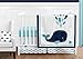 Sweet Jojo Designs 11-Piece Turquoise, Navy Blue and White Whale Nautical Ocean Baby Boys or Girls Crib Bedding Set Without Bumper