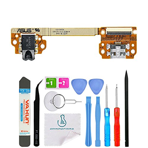 OmniRepairs Lightning USB Charging Dock Port Flex with Microphone and Headphone Audio Jack OEM Replacement For Asus Google Nexus 7 Tablet (2012) with Repair Toolkit