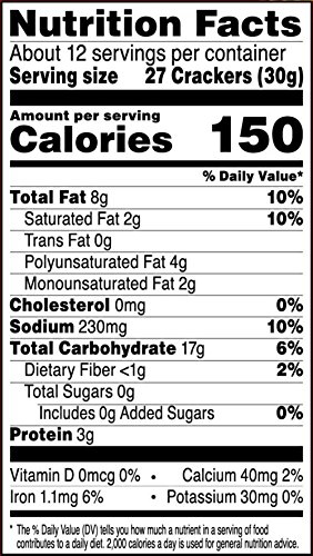 CHEEZ-IT CHEESE CRACKERS, BAKED SNACK CRACKERS, LUNCH SNACKS, ORIGINAL, 12.4OZ BOX (1 BOX)