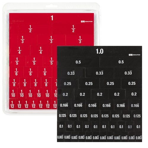 EAI Education Positive and Negative Fraction/Decimal Tiles with Tray: Student Set