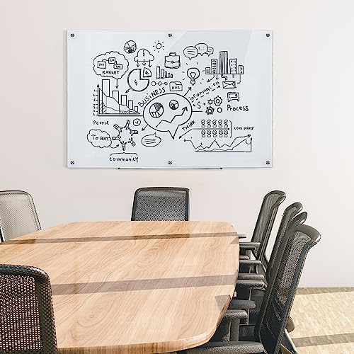 Amazon Basics White Dry Erase Glass Board, Frameless, Infinity