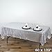 SciencePurchase 60x102-Inch Silver Rectangle Tablecloth for Wedding Party Cake Dessert Events Table Linens