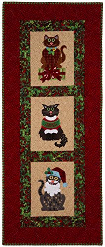 Lunch Box Quilts, Christmas Cats Applique Embroidery Quilt Pattern with Redemption Code and Backup CD for Use with Embroidery Sewing Machines