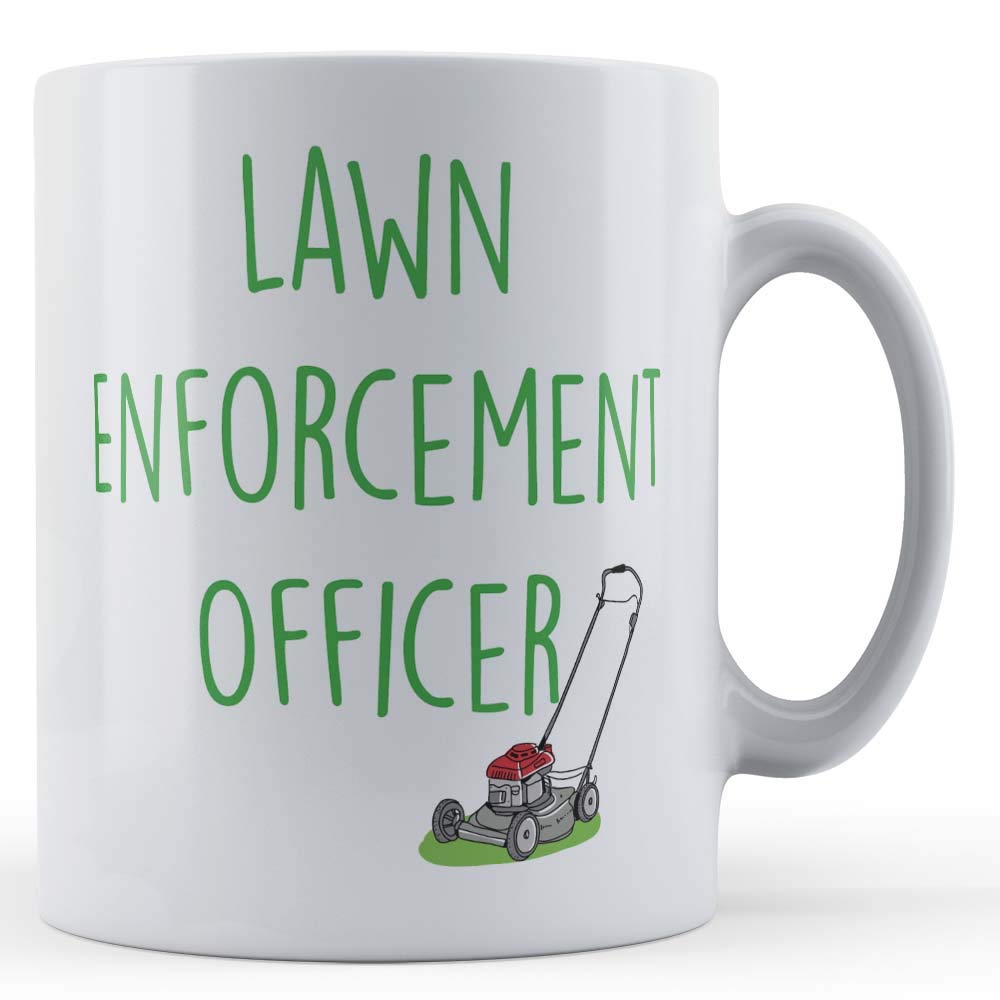 Funny Mug Gardening, Gardener Pun - Lawn Enforcement Officer - Gift Ceramic Mug