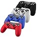 DQDF 4 PCS Pack Soft Silicone Gel Rubber Grip Controller Protecting Cover - Black/Red/Blue/White (PS4)