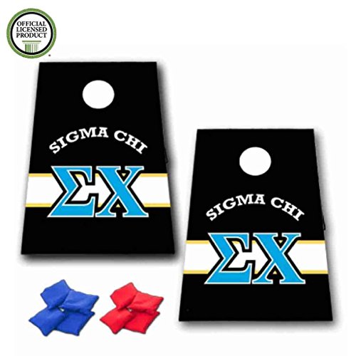Sigma Chi Cornhole Bag Toss Game - Horizontal Stripe - 8 Bags included
