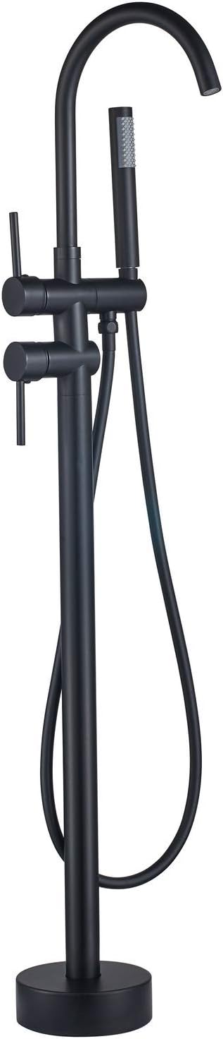2-Wege-freistehende Badewannen-Duschmischbatterien in schwarzer
