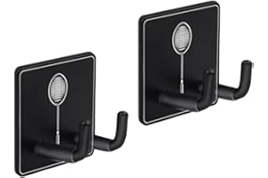 Aosekaa 2Pcs Wall Mounted Organizer Racket - Badminton Racket Storage Rack Vertical Display Holder Tennis Paddle Racket Holder for Bedroom