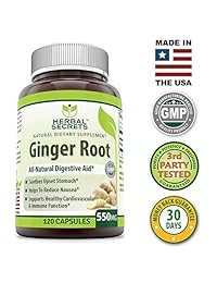 Suplemento de raíz de jengibre Herbal Secrets, cápsulas de 0.019 oz, fáciles de tragar, paquete de de 1, 1