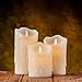 AIR ZUKER Flameless Candles LED Candles Tear Wave Shaped Candles Battery Operated Candles Pillar LED Candle with Timer and 10-Key Remote, Height 4