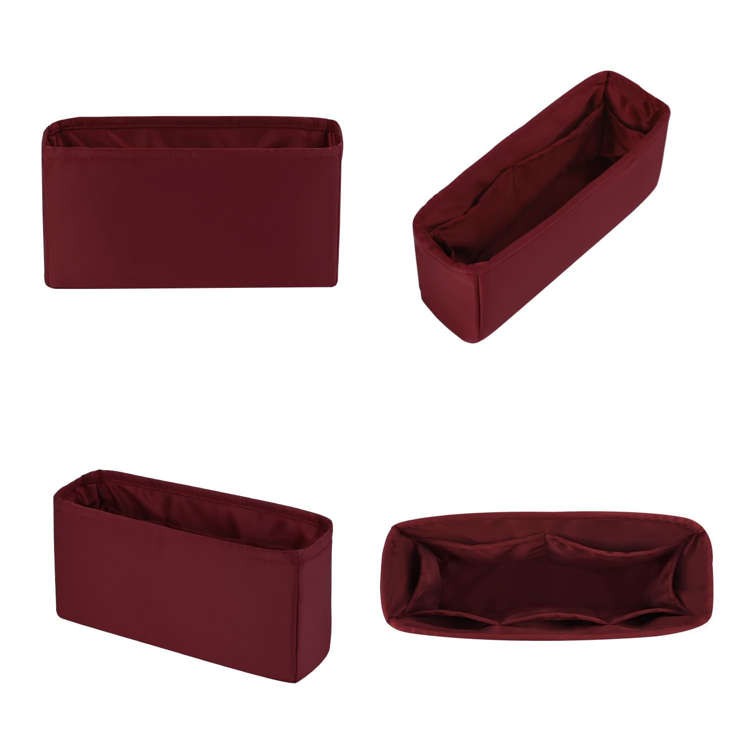 KINGS IN BAG 19 Jumbo Bag Organizer Silky Insert Bag Fits Chanel 19 Bags Lightweight Inner Bag Luxury Bag for Women (Rouge Grena, Jumbo30)