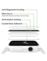Belkin ultracurve Protector de visualización para Apple Watch Series 1 (38 mm), 42 mm, Transparente