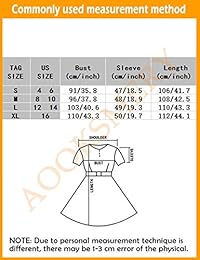 AOOKSMERY - Vestido de media manga con bolsillos para mujer, estilo Audrey Hepburn, cuello en V