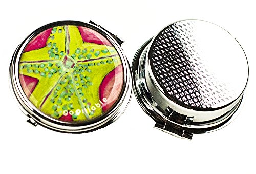 GoPillable Starfish Pink and GreenPill Box for Purse or Pocket