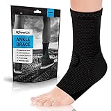 POWERLIX Ankle Brace Compression Support Sleeve (Pair) for Injury Recovery, Joint Pain and More. Plantar Fasciitis Foot Socks with Arch Support, Eases Swelling, Heel Spurs, Achilles Tendon