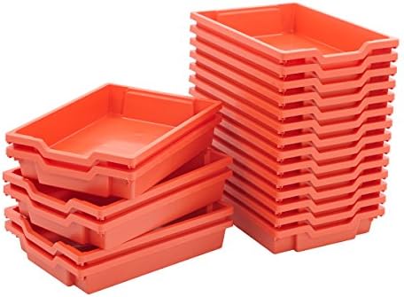 BiGDUG Gratnells Trays Mega Deal - Pack of 20 x Shallow Trays for School Trays Nursery Office (Red)