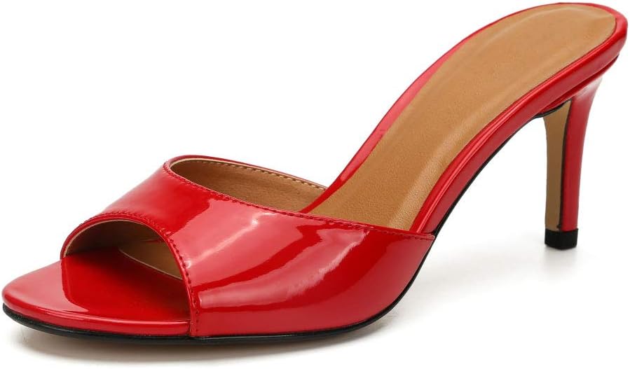 Women's Men's Crossdressing High Heel Fashion Slides Open Toe Stiletto Slipper Sandals Comfortable Slip On Mule Shoes Plus Size ZY19-12