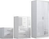Reflect 2 Door Mirror Wardrobe Set, 5 Drawer Chest & 2 Drawer Nightstand view 5