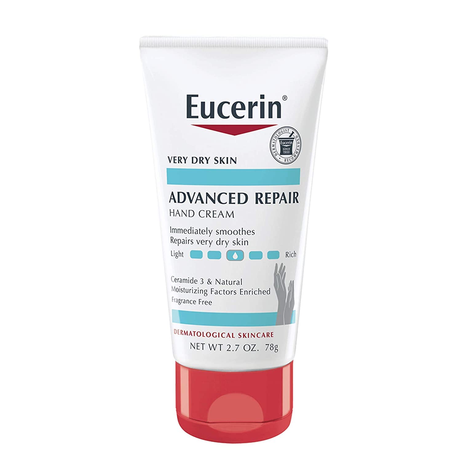 Eucerin, Advanced Repair Hand Creme, Fragrance Free, 2.7 oz (78 g)