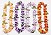 Oojami 12 pack Hawaiian Ruffled Simulated Silk Flower Leis Novelty Luau Birthday Party Decorations Décor Tiki summer Pool Party (1 Dozen)