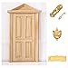 hrzyecommerce 1:12 Door with Hardware Miniature Wood Natural Color Fairy Dollhouse Steepletop