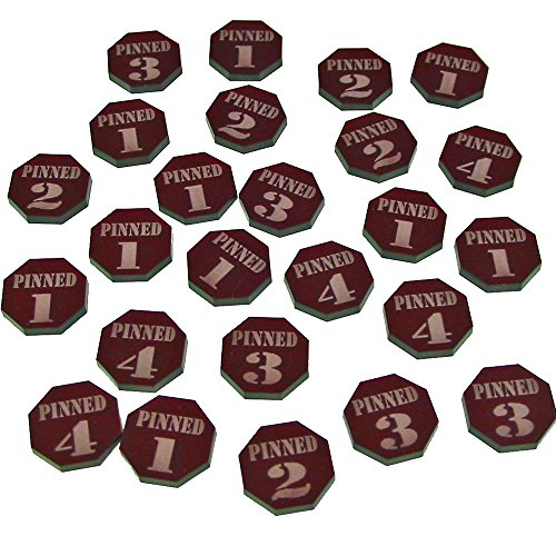 Pinned Token Set, Numbers 1-4, Translucent Red (25)