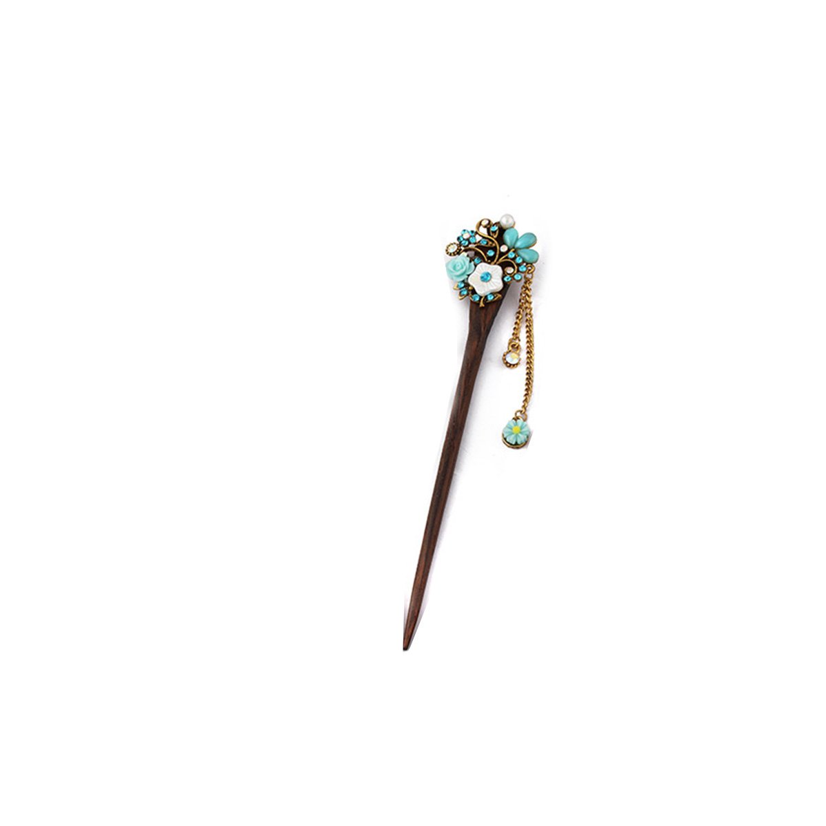 Frcolor Wooden Hair Pin Chinese Hair Sticks with Tassel Retro for Women Hair Styling Blue
