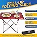 Portable Picnic and Camping Table – Collapsible Accordion Aluminum Frame, Roll Up Aluminum Table Top – Drawstring Carrying Case – Ultra Lightweight – by Outravthumb 1