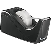 Scotch Desktop Tape Dispenser, Black Two-Tone, 1 Dispenser/Pack (C60-BK)