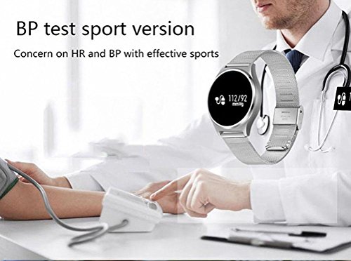 L@YC New Healthy Heart Rate Blood Pressure Smart Sports Bluetooth Hand Ring Pedometer Call Notification Sleep Monitoring Bracelet, Gold - Thumbnail 2