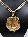 Gold Plated Mexican Coin Centenario Mexicano con Aguila Replica Oro Laminado Con Cadena Figaro 26