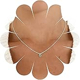 Andelaisi Boho Emerald Pendant Necklace Vintage Crystal Star Choker Necklace Silver Green Gem Necklace Emerald Popcorn Chain Necklace Jewelry for Women