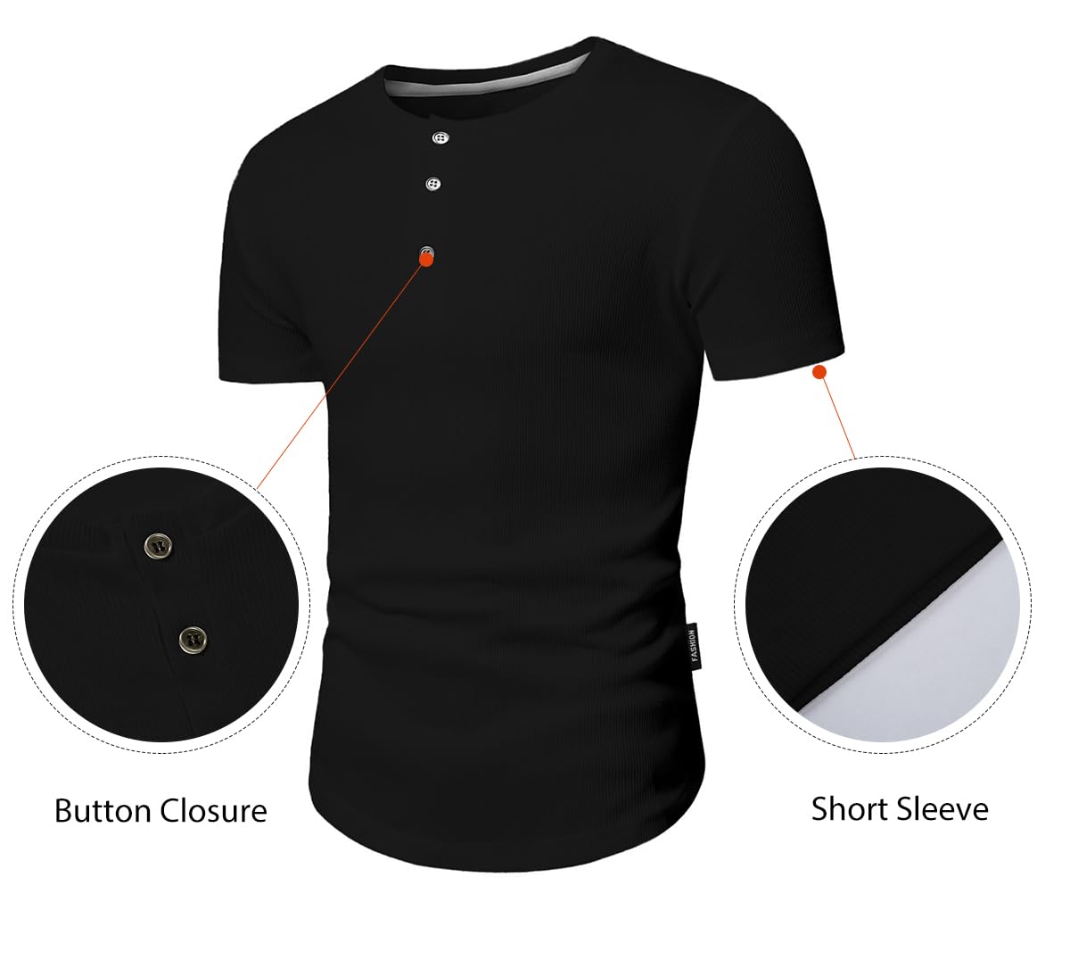 JMIERR Men's Muscle Slim Henley Shirts Crewneck Longline T-Shirt Gym Workout Athletic Shirt Tees with Button