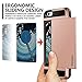 Vofolen Case for iPhone SE Case iPhone 5S Case Wallet Card Holder Slot Slidable Hidden Pocket Protective Shell TPU Hybrid Rubber Bumper Armor Anti-Scratch Hard Case Cover for iPhone SE 5 5S Rose Gold